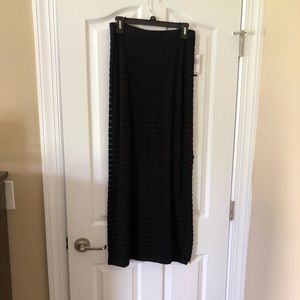 Grace Elements Textured Black Maxi Skirt